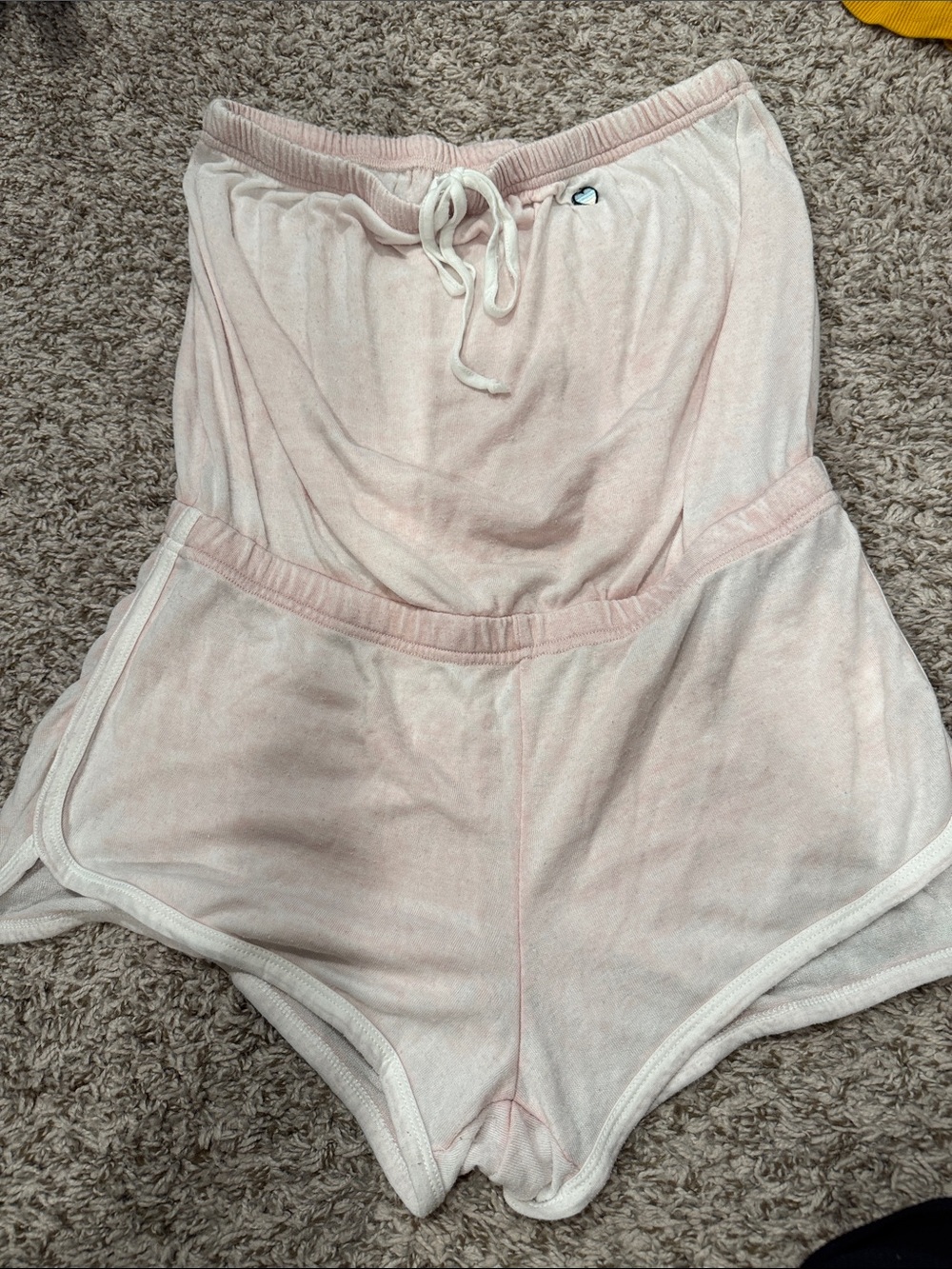 Spiritual Gangster Pale Pink Strapless Terry Romper
